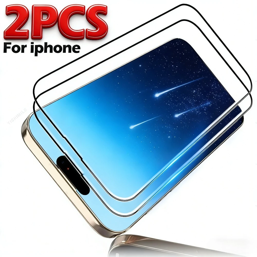 

2Pcs Ultra Clear Tempered Glass for iPhone 17 16 15 14 Pro Air 17e 16 15 14 Plus 13 12 11 Pro Mini Anti-Scratch Screen Protector