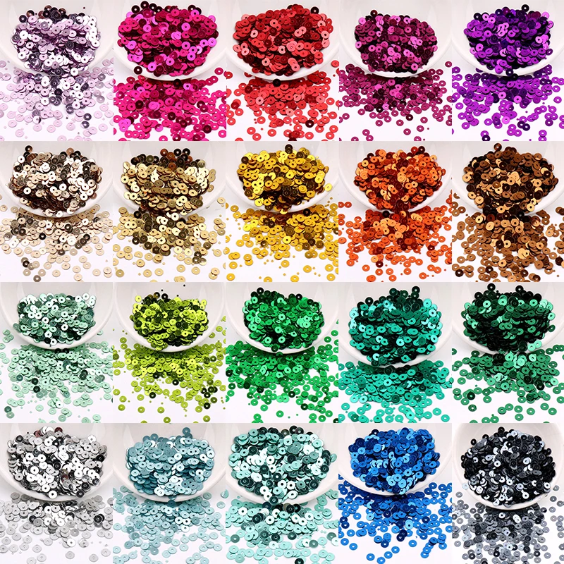 2000pcs/Lot 4mm Silver Film Colors Sequins Flat Round PVC Loose Sequin Paillettes DIY Crafts Wedding Sewing Lentejuelas 10g