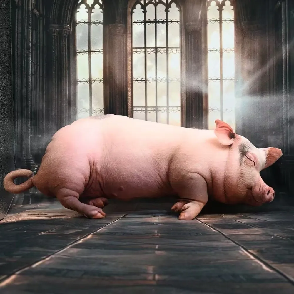 Kawaii Soft Pig Simulation Realistic Pig Lifelike Printing Cotton Stuffed Stuffed Pig Holiday Gift