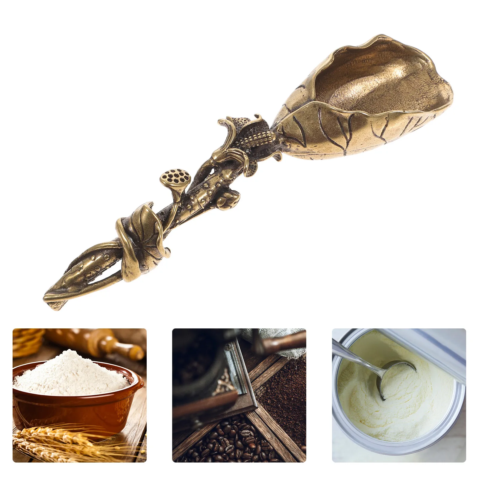 1Pcs Tea Scoop Lotus Mini Shovel Eco-Friendly No Rust Kitchen Bath Salt Coffee Flour Sugar Scoop Tea Accessories view 3