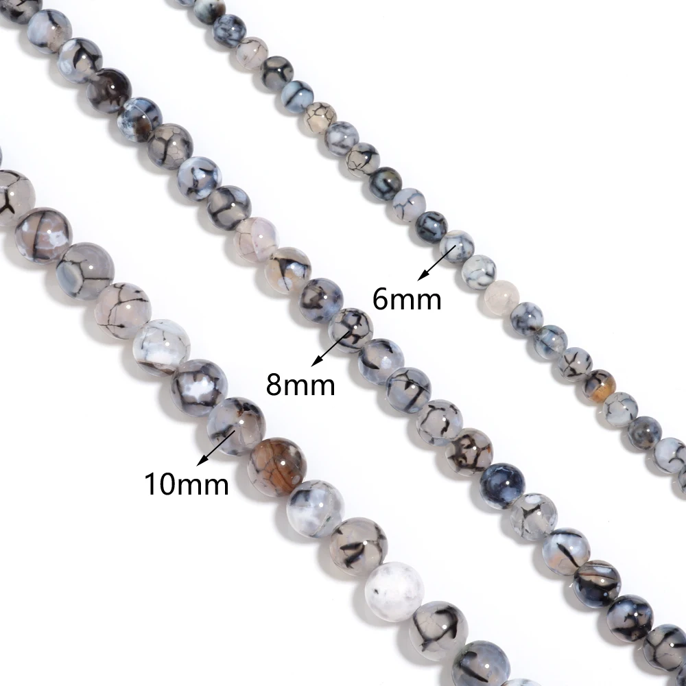 1String Natural Stone Beads 6/8/10mm Multiple Colored Agate Beads Loose Beads for Craft Making DIY Bracelet Necklace
