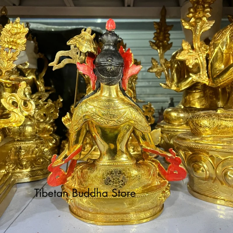 Ushnisha Sita Tapatra Pure Copper Golden Buddha Tibetan Buddhism and Buddhist Items Ornaments 33.33cm High 31cm 10 Inches Buddha