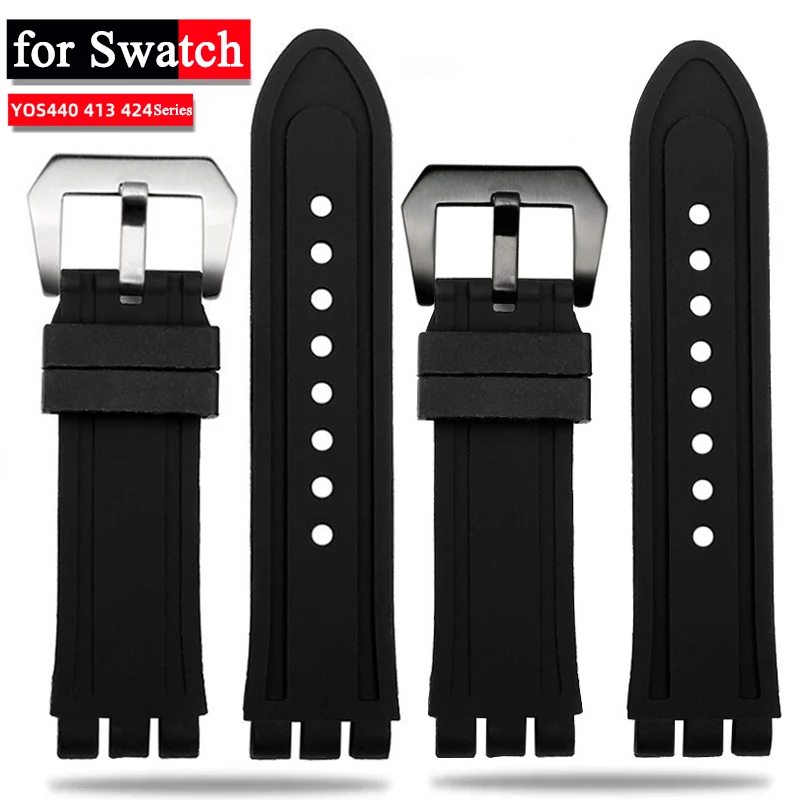 

23mm Silicone Watch Strap for SWATCH YOS440 413 424 Series Rubber Watch Band Men Women Waterproof Watch Bracelet Accessories