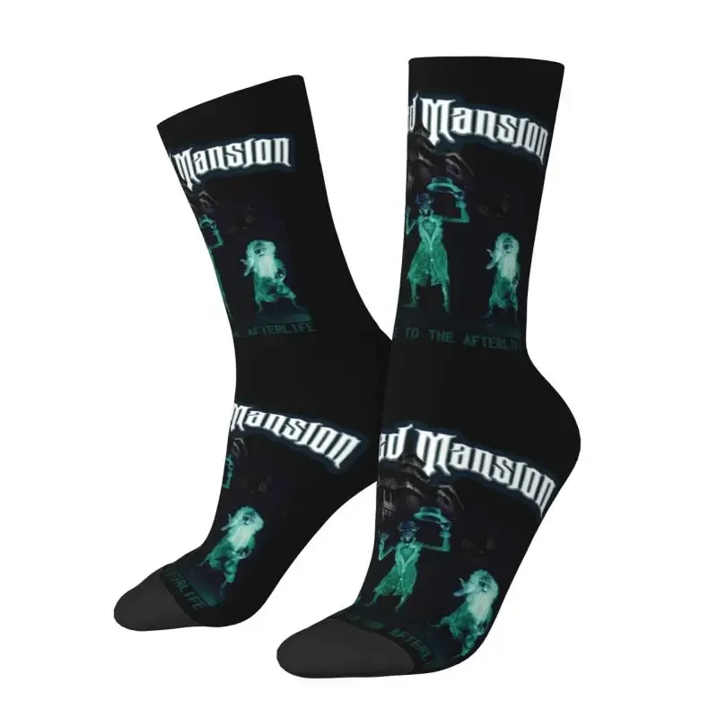 The Haunted Mansion Men's Crew Socks Unisex Kawaii 3D Printing Grim Grinning Ghost Dress Socks