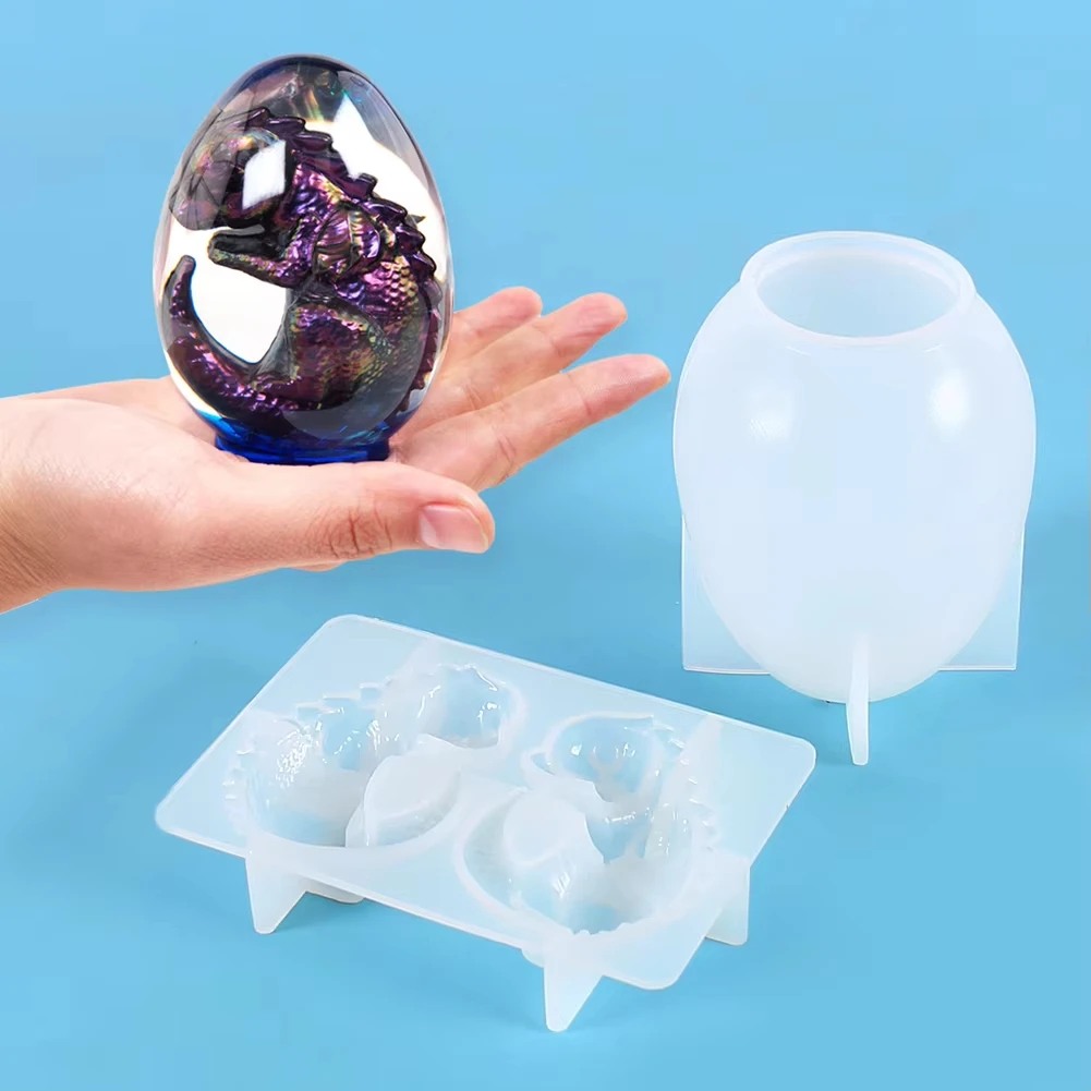 3D Dragon Egg Silicone Resin Mold DIY Dragon Animal Candle Craft Ornaments Casting Resin Epoxy Mould Home Decor