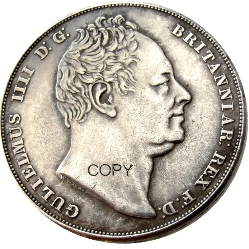 UF(29)-UF(30) بريطانيا العظمى وليام IV برهان تاج 1831/1834 الفضة مطلي إلكتروني حافة نسخة عملة