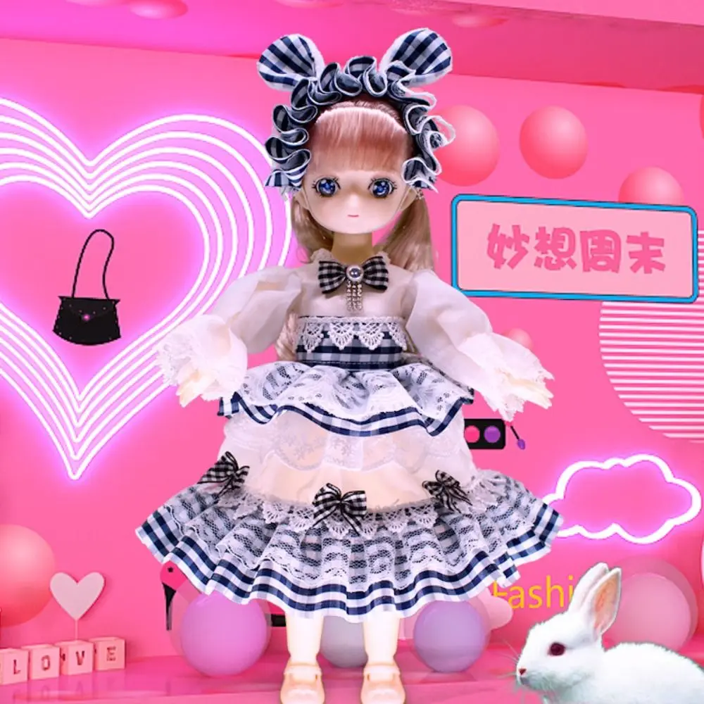 ตุ๊กตาข้อต่อทรงกลม DIY ขนาด 32 ซม. พร้อมชุดแต่งตัว ตุ๊กตาข้อต่อแบบมีข้อต่อ ตา 3 มิติ น่ารัก ของเล่นข้อต่อ 32 ซม. ของขวัญวันเกิด