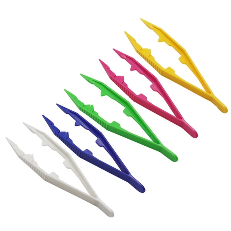 

5Pcs Plastic Bead Tweezer Plastic Tweezers for Beads Kids Handmade DIY Game Tool