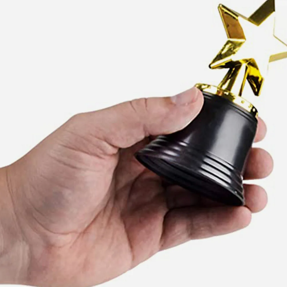 12pcs Gold Star Trophies Premium Plastic Award Trophy Kids Sports Prize Trophy Decorative Compact Exquisite Multi-Function