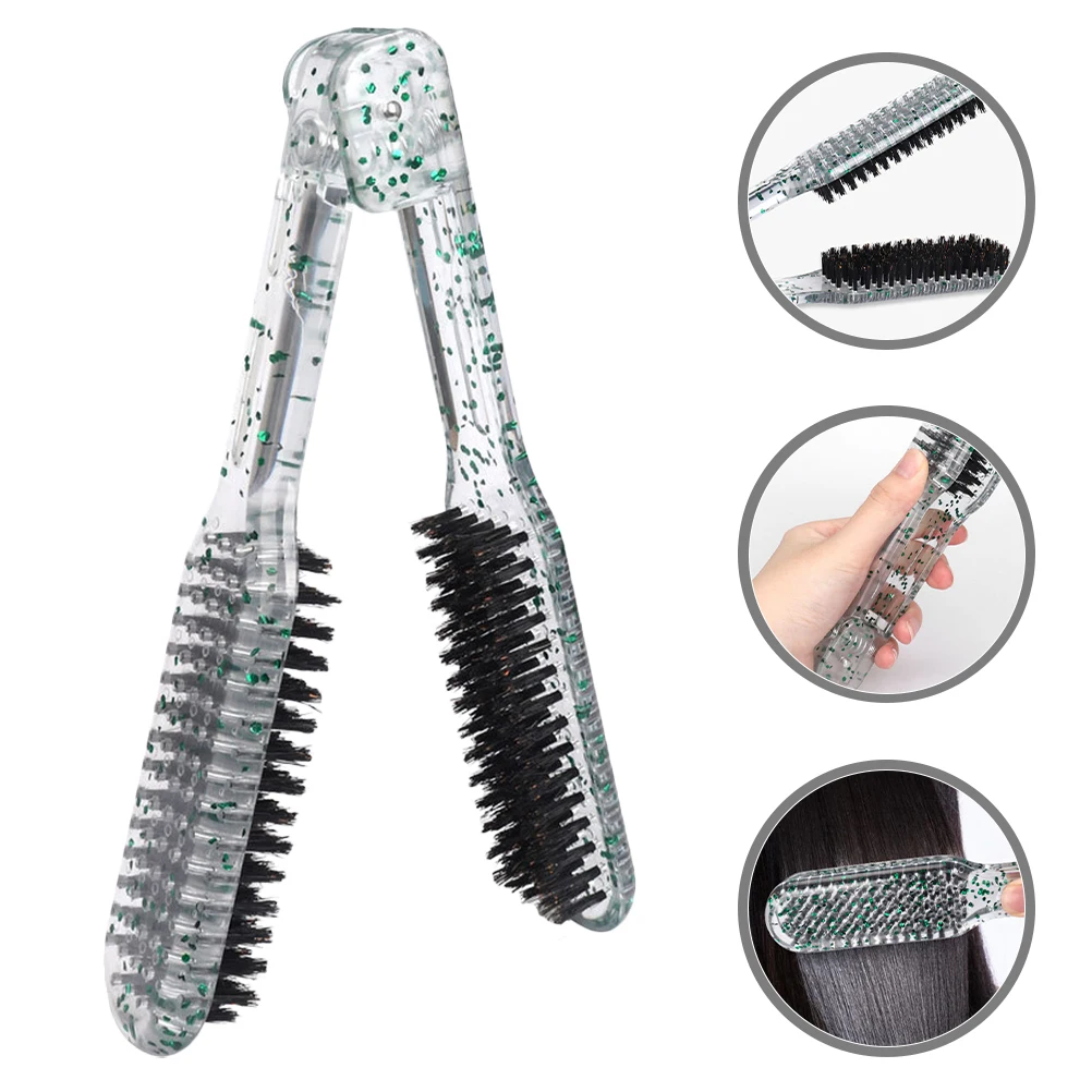 

Double Sided Straightening Clamp Comb For Salon Home Bristle Brush Professional Hair Styling Tool Women Ponytail Comb Hair