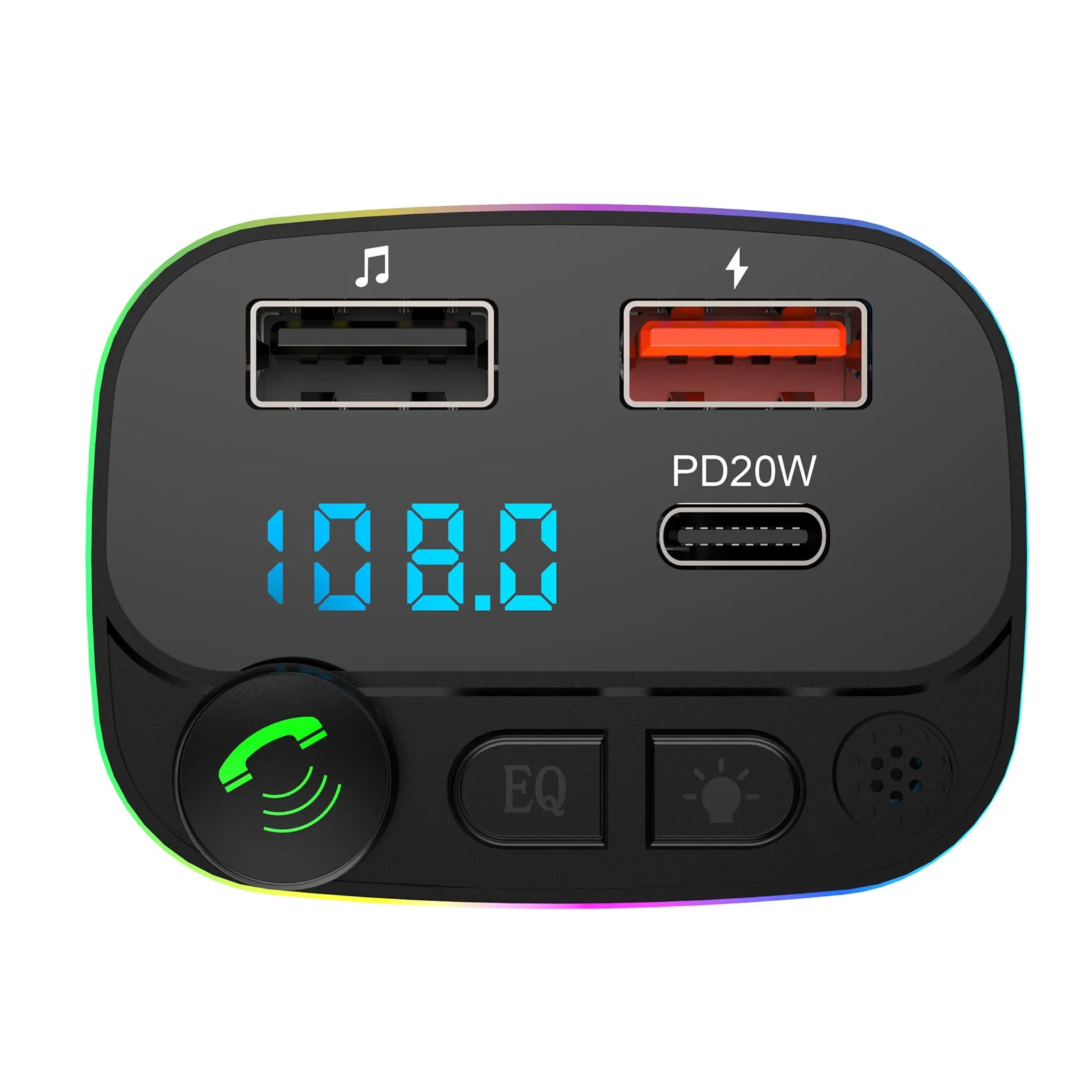 Bluetooth 5.3 Fm Transmitter Handsfree Car Aux Radio Modulator Mp3 Player Fast Charge Adapter Auto Radio Car Accessories