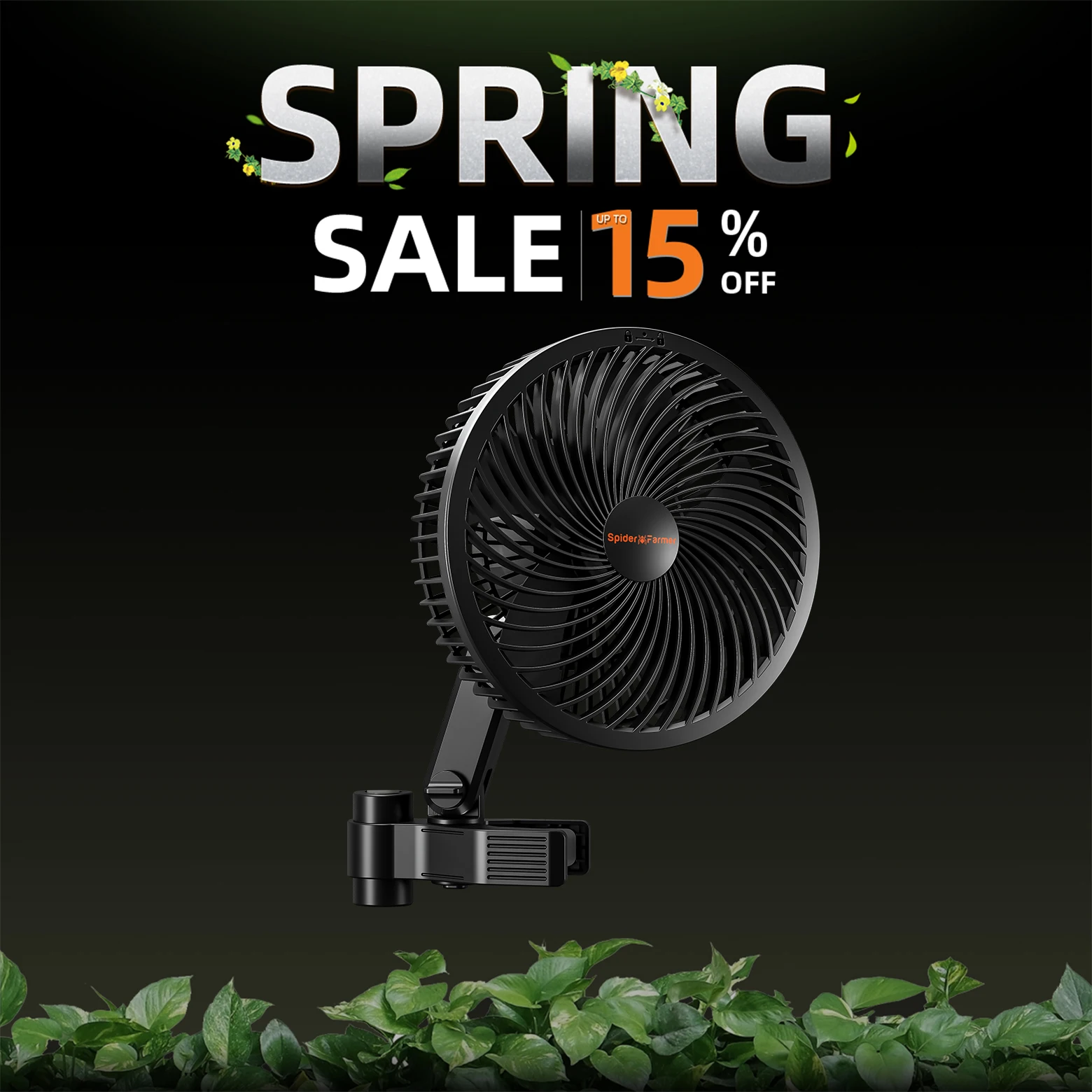 

Spider Farmer 6-дюймовая палатка для выращивания с зажимом на вентиляторе EC-двигателе, приложение Wi-Fi, 10-уровневая скорость управления ветром, широкоугольное осциллярование, водонепроницаемый IP54