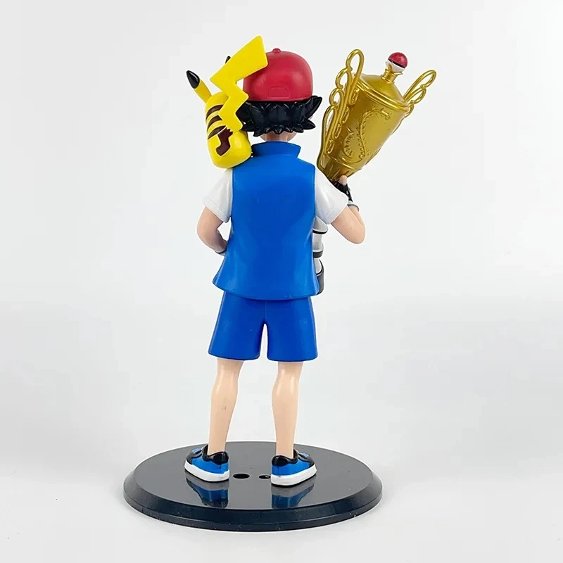 2024 New 18cm Pokemon Pikachu Champion Ash Ketchum Model Cartoon Characters Around Pvc Collection Model Desktop Ornaments Gifts