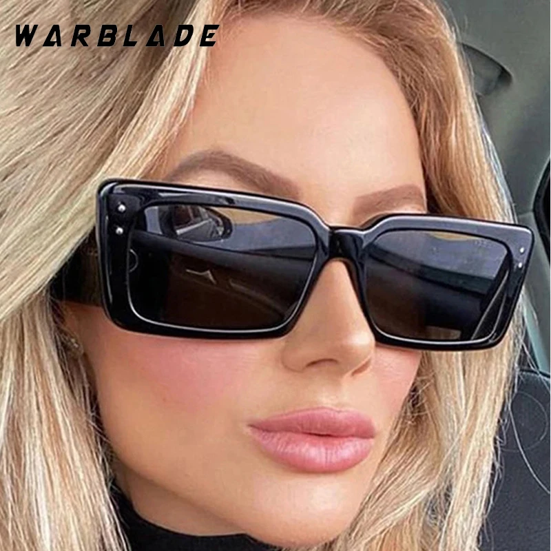 

Fashion Rice Nail Big Frame Square Sunglasses For Women Men Vintage Trendy Eyeglasses Outdoor Travel Driving Shades UV400 Óculos