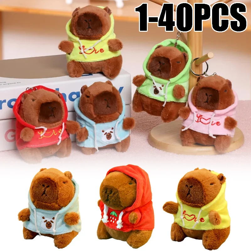 

Adorable Hooded Capybara Plush Keychain Cute Backpack Charm Stuffed Animal Toy Perfect Gift for Kids Couples Kawaii Lovers