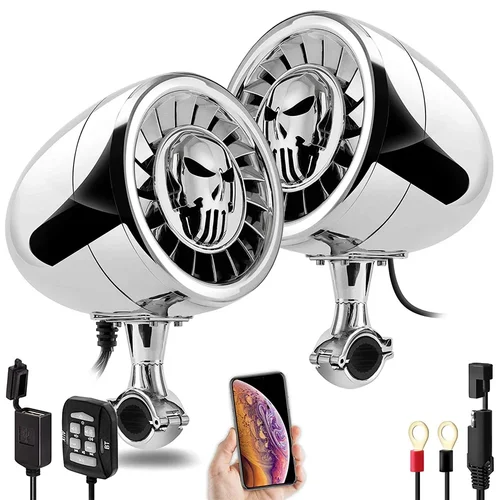 Amplificador de 600W, altavoces Bluetooth de 5 pulgadas para motocicleta, sistema de Audio impermeable ATV/UTV/RZR/barco con AUX MP3, USB, graves potentes