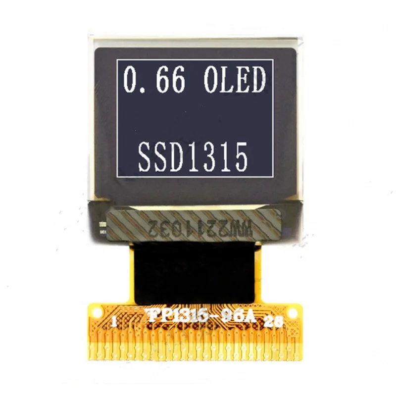 IPS 0,66 pulgadas 28PIN SPI pantalla OLED Blanca SSD1315 SSD1306ไดรฟ์ IC 64*48 iic/ 8Bit interfaz paralela