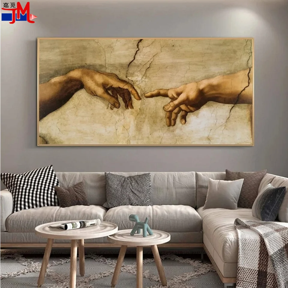 Diamond Painting The Creation Of Adam By Michelangelo Famous Art Embroidery 5D DIY Square Round Full Cross Stitch Diamond Mosaic