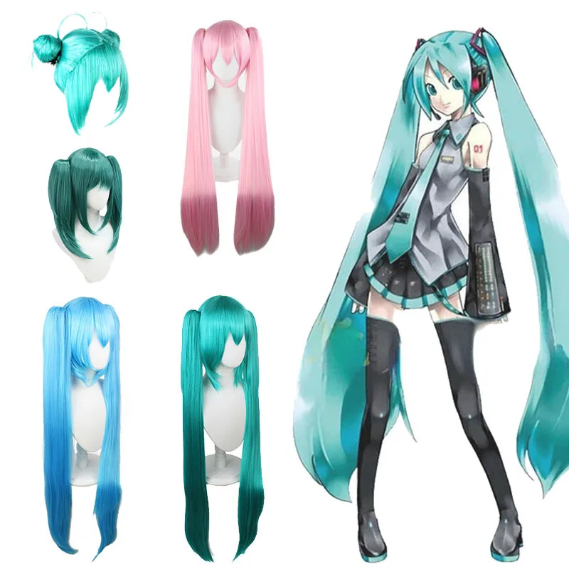 

Hatsune Miku Cosplay Wig Cartoon Two-Dimensional Animation Peripheral Sweet Cute Student Universal Role-Playing Wig Set
