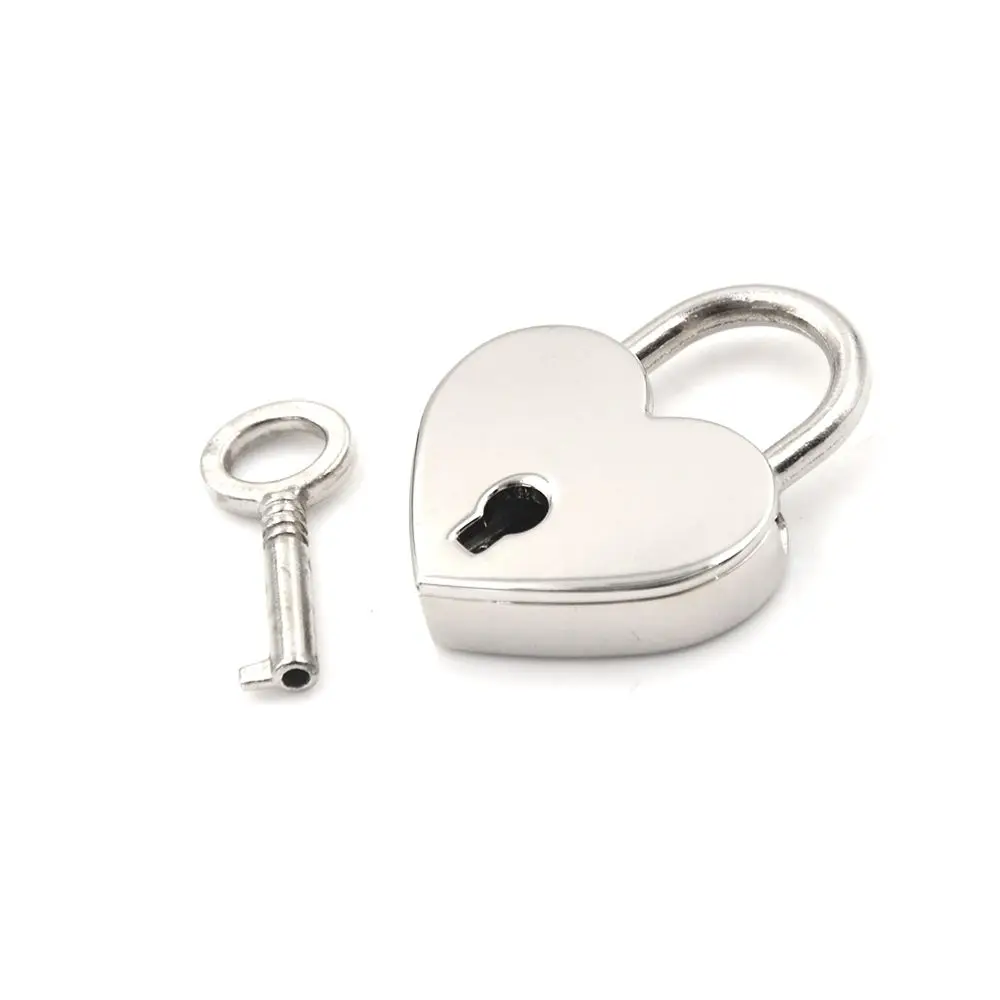 

Cute Jewelry Box with Key Travel Mini Wedding Love Heart Lock Locks Padlock Hardware
