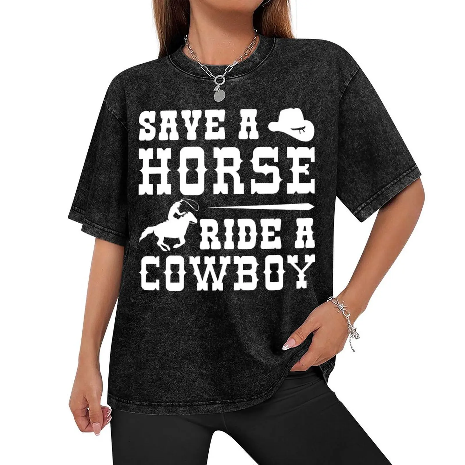 SAVE A HORSE RIDE A COWBOY T-Shirt plus size tops Funny t-shirts plus sizes Luxury man mens vintage t shirts