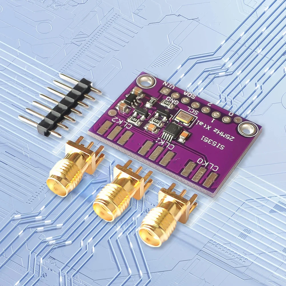 1 PC DC 3V-5V SI5351 I2C High Frequency Signal Generator 8KHz-160MHz Square Wave Frequency Generator Compatible with Arduino