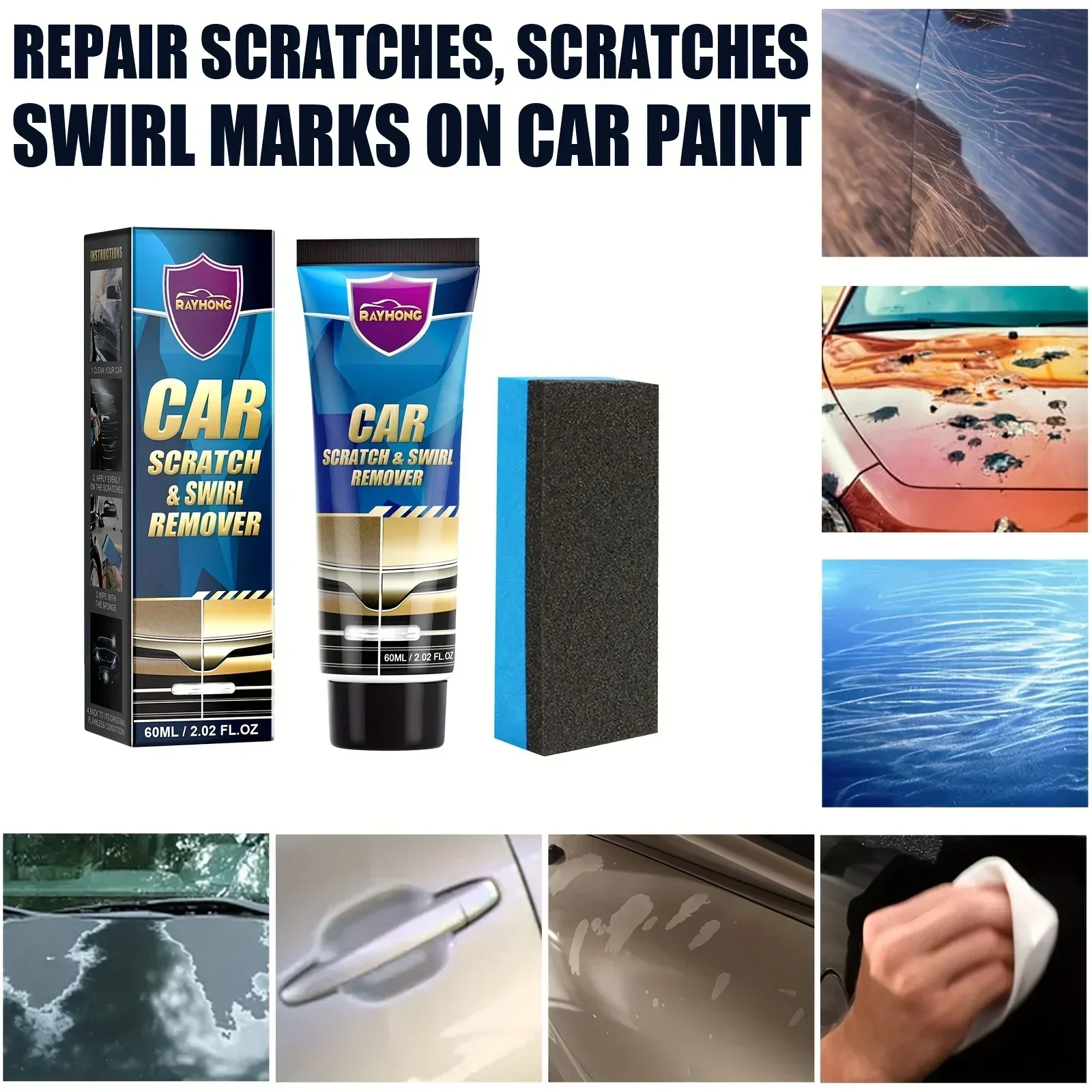 

60g Scratch & Swirl Polishing Remover Autos Accesorios Scratch Repair Paint Repair Touch-Up for Auto Maintenance Cleaning Kit