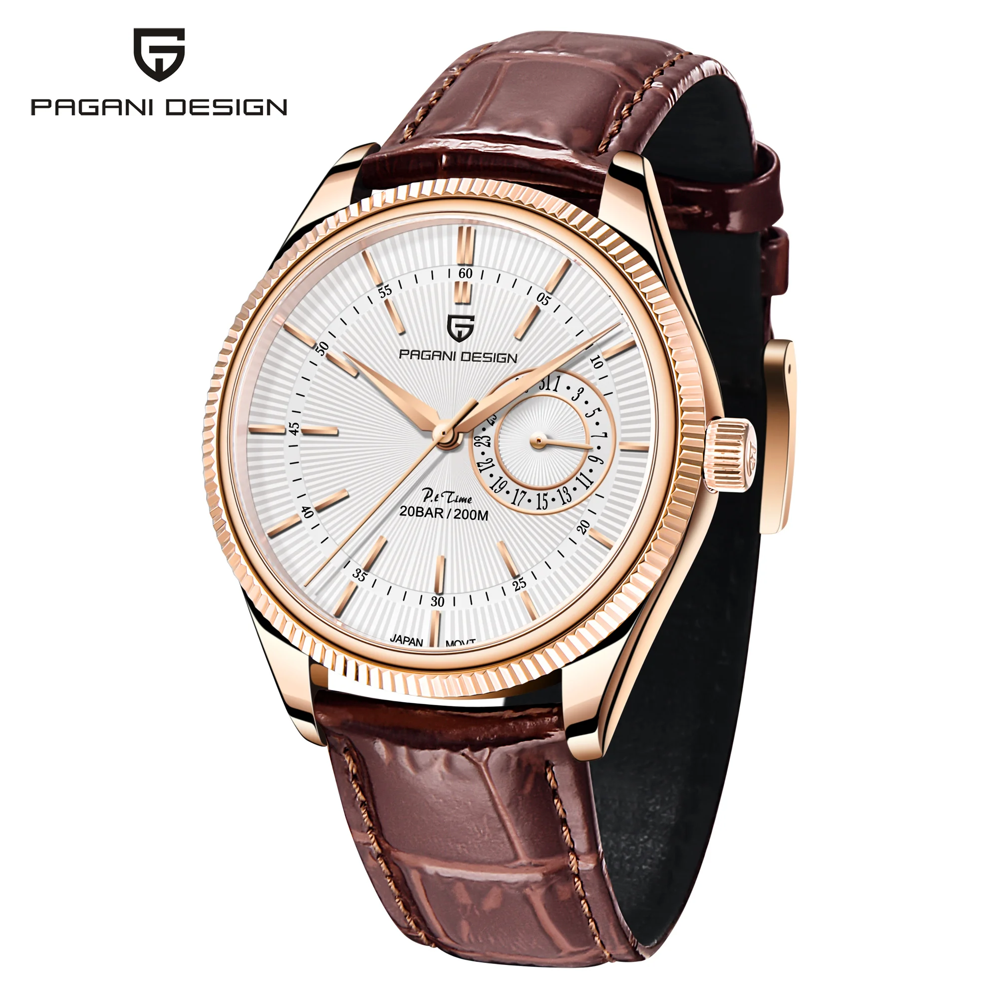 Pagani Design New VH65 Top Brand Men's 20bar Waterproof Clock Sapphire Leather Mechanical Second Walking Quartz Watch limited - view 5
