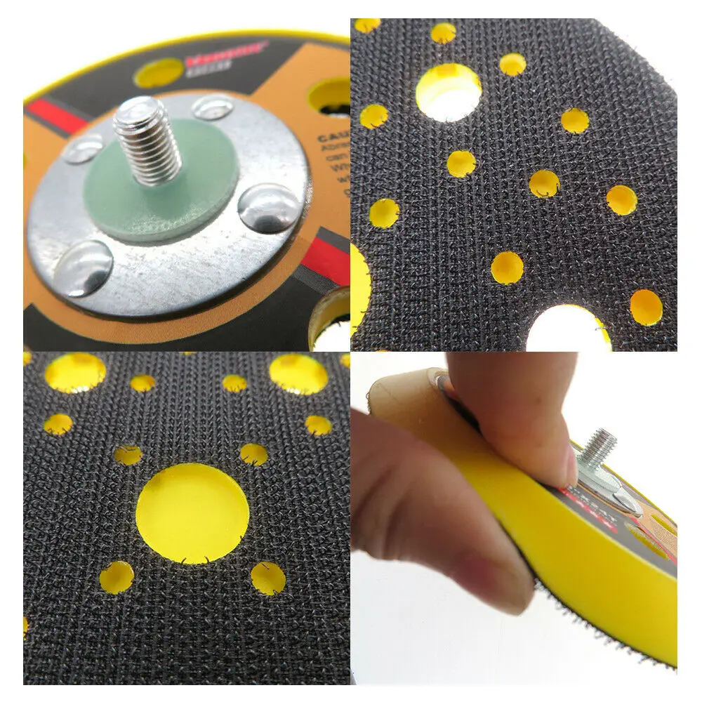 5 "인치 125mm 후크 및 루프 샌딩 폴리싱 백킹 패드 에어 샌더 용 M8 스레드가있는 연마재 가구 판금 자동차