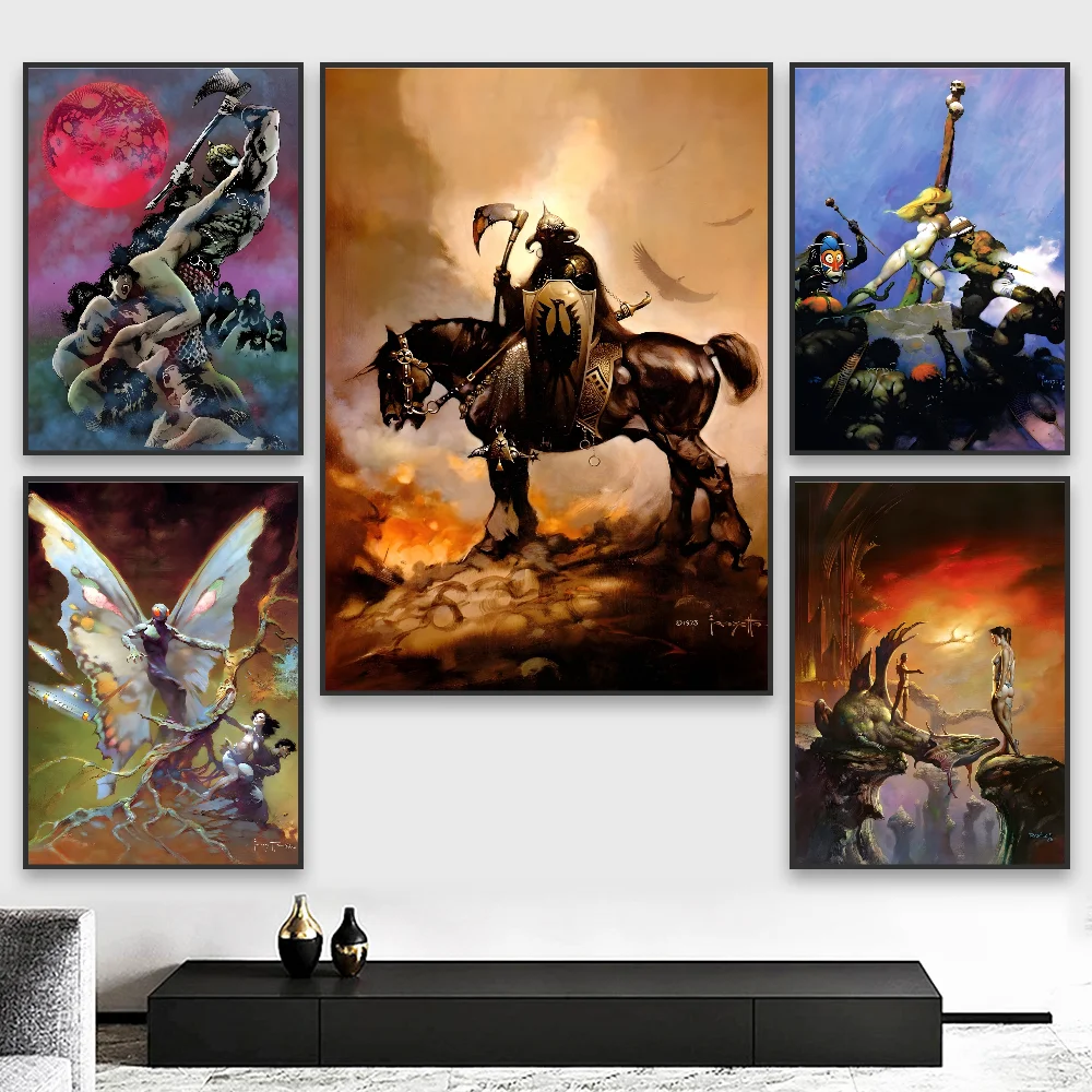 

cool Frank Frazetta art Poster HD art sticky wall waterproof home living room bedroom bar aesthetic decoration
