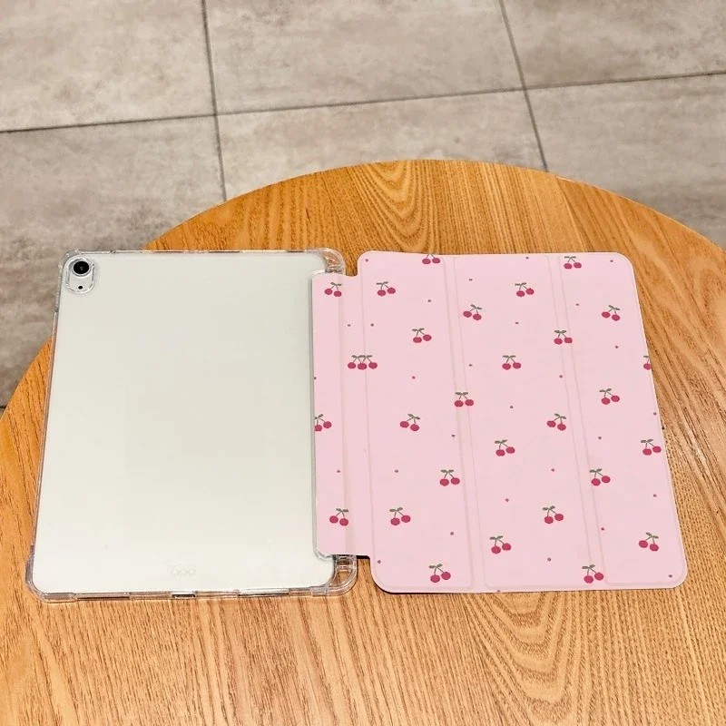 

Full Screen Cherry With Pen Slot For iPhone iPad Mini 4 5 6 7 iPad 5 6 7 8 9 10 Air 1 2 3 4 5 6 7 M2 M3 A16 Pro M4 M5 Cover Ins