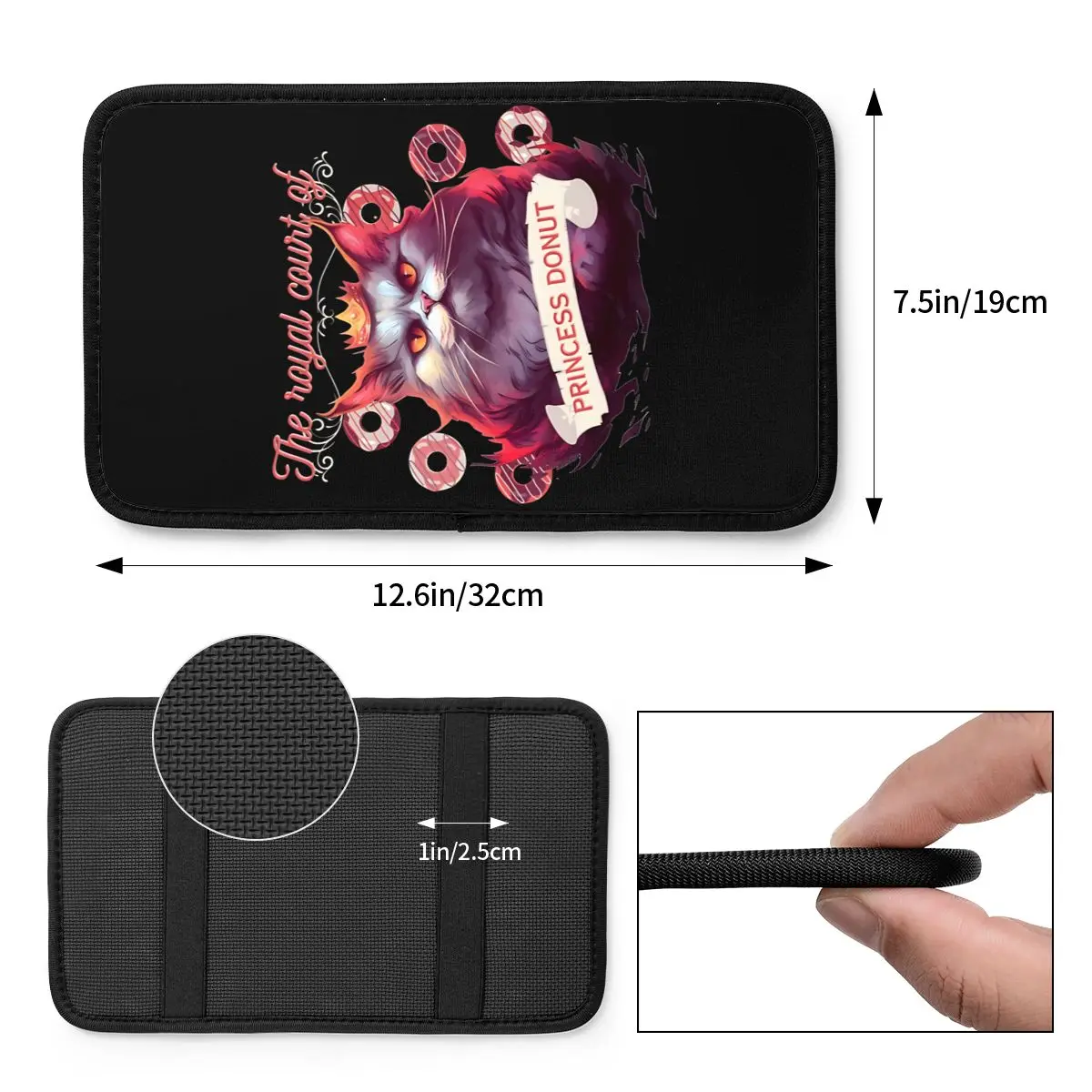 Princess Donut Dungeon Crawler Carl Car Armrest Cover Mat Universal Leather Center Console Cover Pad Car Accessories