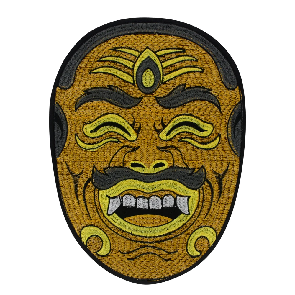 Ethnic Operal Mask Facial Embroidery Patches Traditional  Chinese Facial Makeup in Operas Badge Iron on Patch DIY Garment Decor