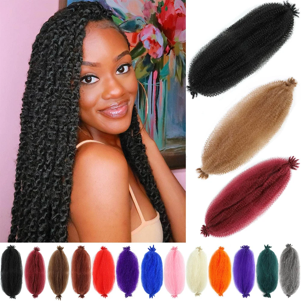 Fro Twist włosy sprężyste Afro Twist włosy Pre puszyste wiosenne Twist włosy Pre rozciągnięte owijane włosy miękkie Locs przedłużanie włosów