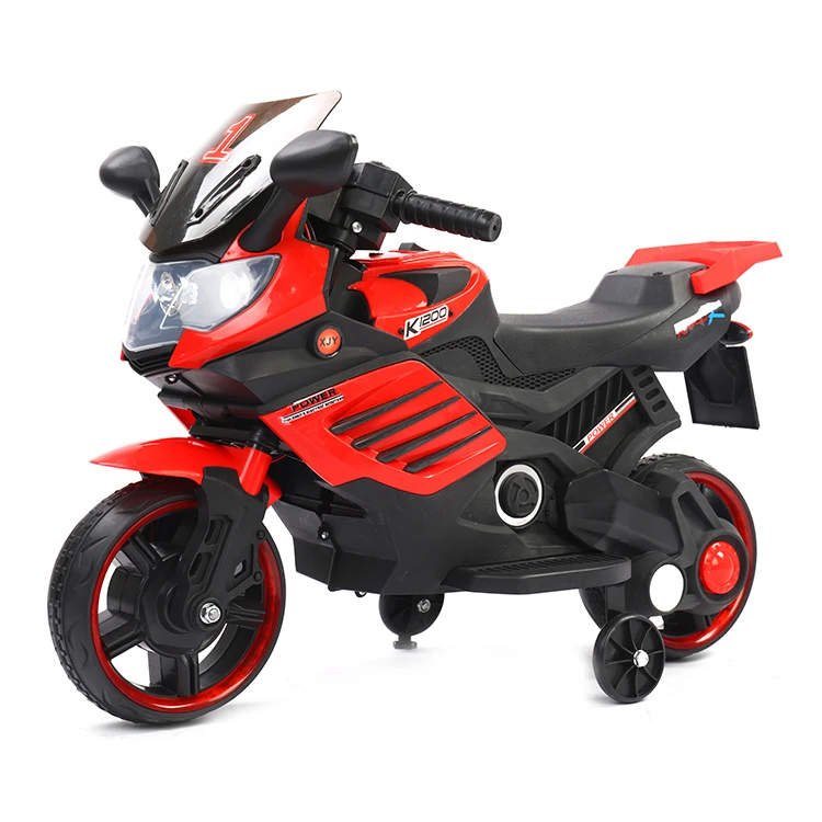 New remote control sitting children's electric motorcycle with auxiliary wheel children charging toy car