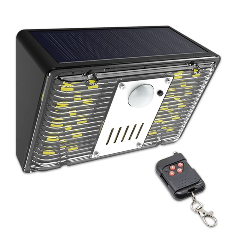 Lampada di allarme a luce solare Telecomando Allarme di sicurezza Sensore di movimento Sirena di allarme Rilevatore 129DB per cortile domestico Installazione semplice all'aperto