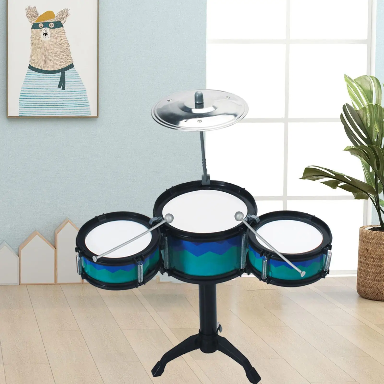 Juego de batería para niños, instrumento Musical educativo de aprendizaje Musical, juguete con juego de instrumentos ligeros para niños y niñas, regalo de cumpleaños