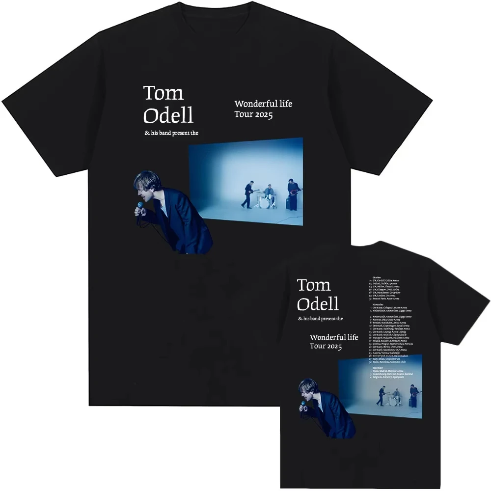 

Tom Odell & His Band Present The Wonderful Life Tour 2026 T-shirt Cotton Short Sleeve Male Tshirts O-neck Singer Print T Shirt