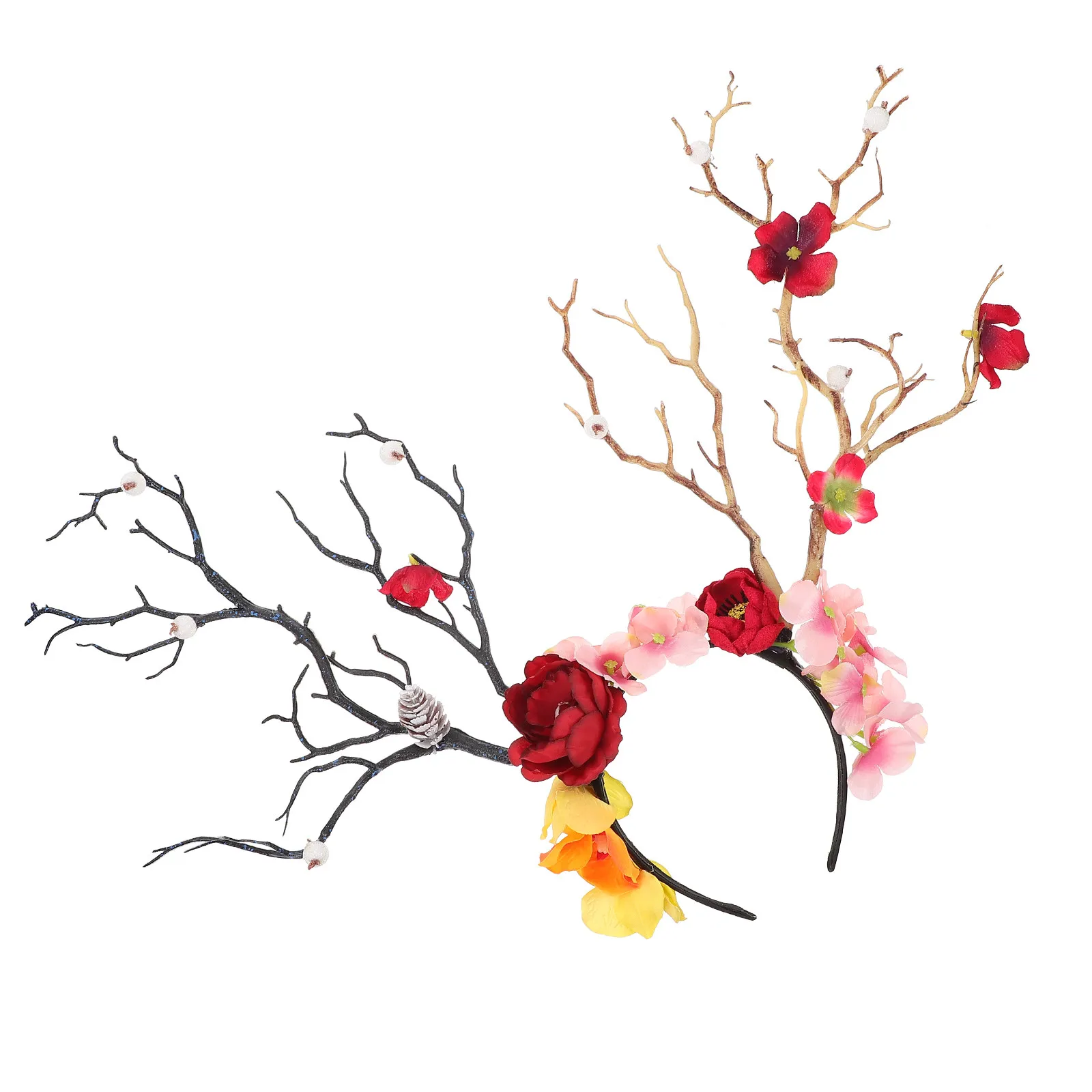 

1Pcs Flower Deer Horn Hairband Creative Festival Party Headdress Headband Decorative Carnival Costume Prop Unique Party Headwear