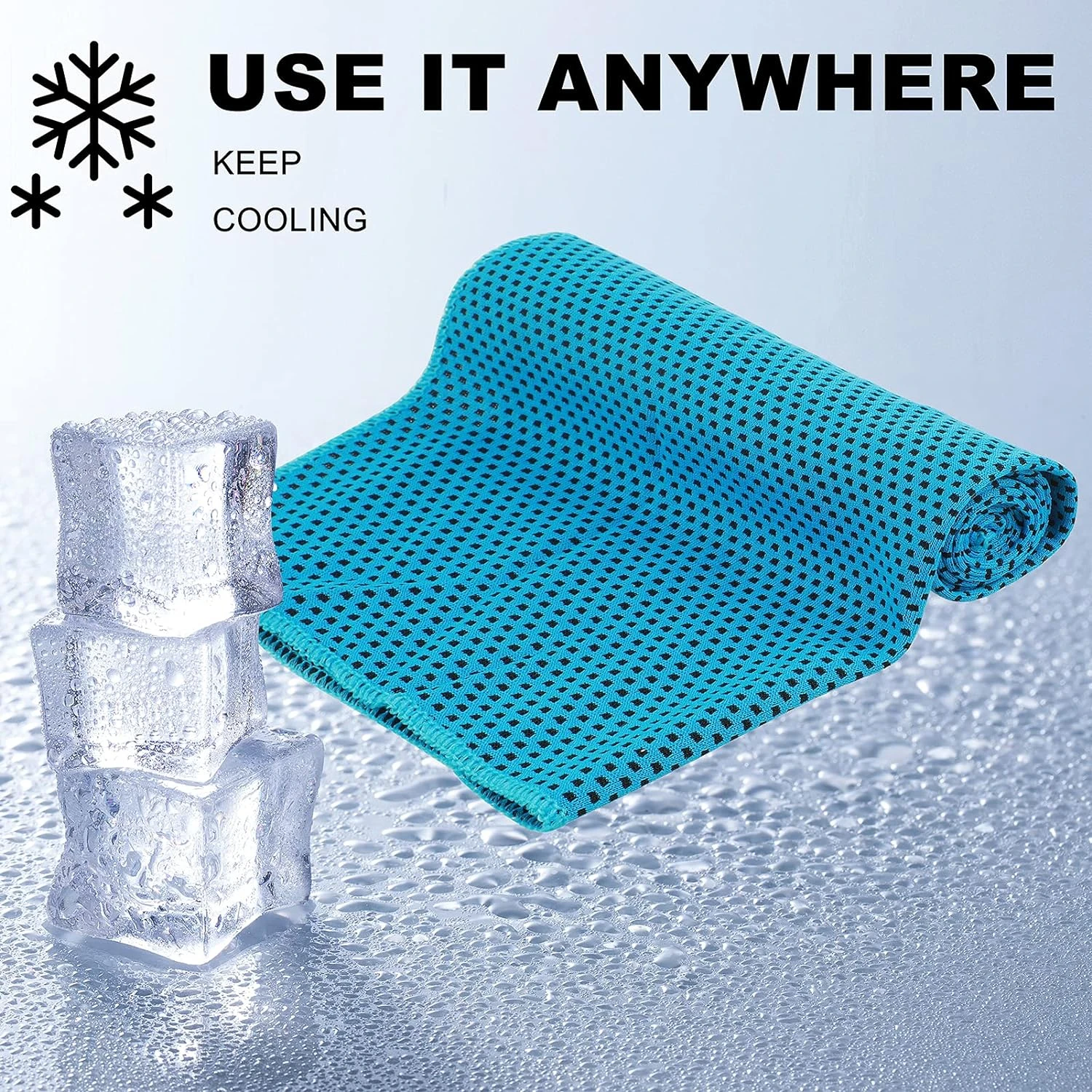 Microfiber Cooling Towel - Ultra Absorbent Quick Dry Ice Cold Blanket for Yoga, Running, Gym - Instant Chill Neck Wrap - Sport S