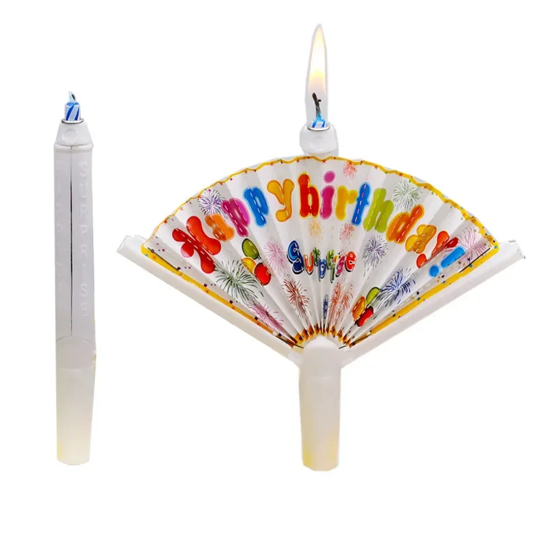3/1pcs Surprise Fan Birthday Candle Kids Happy Birthday Party DIY Decoration Cake Topper Candles Supplies Boy Girl Favors Gift