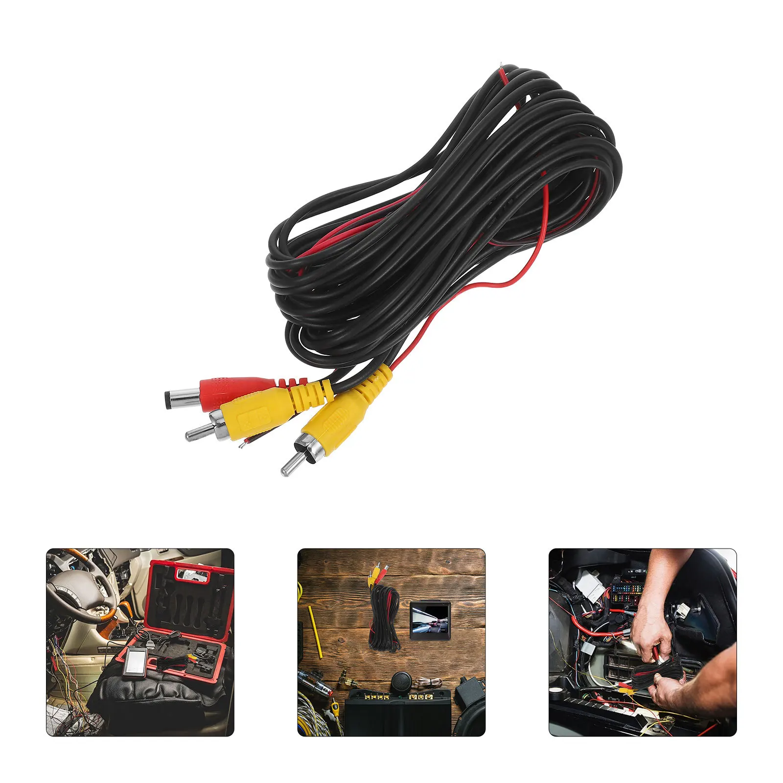

6M Av Composite Video Power Cable For Rear View Camera Universal Backup Camera Extension Car Parking Image Connection Wire -