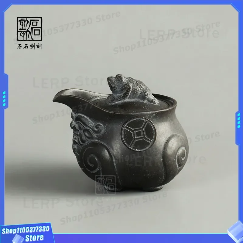 Natural Moraine Rough Stone Teapot Hand Carved Bubble Tea Pot Anti Scalding Household Quick Brew Kettle High End Tea Set Gift