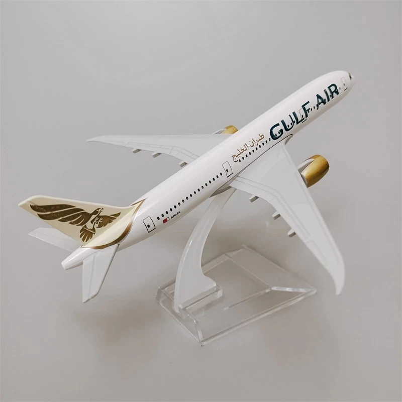 16cm 1/400 escala avião modelo b787 gulf air companhia aérea diecast liga de metal avião crianças brinquedos coleção decoração casa