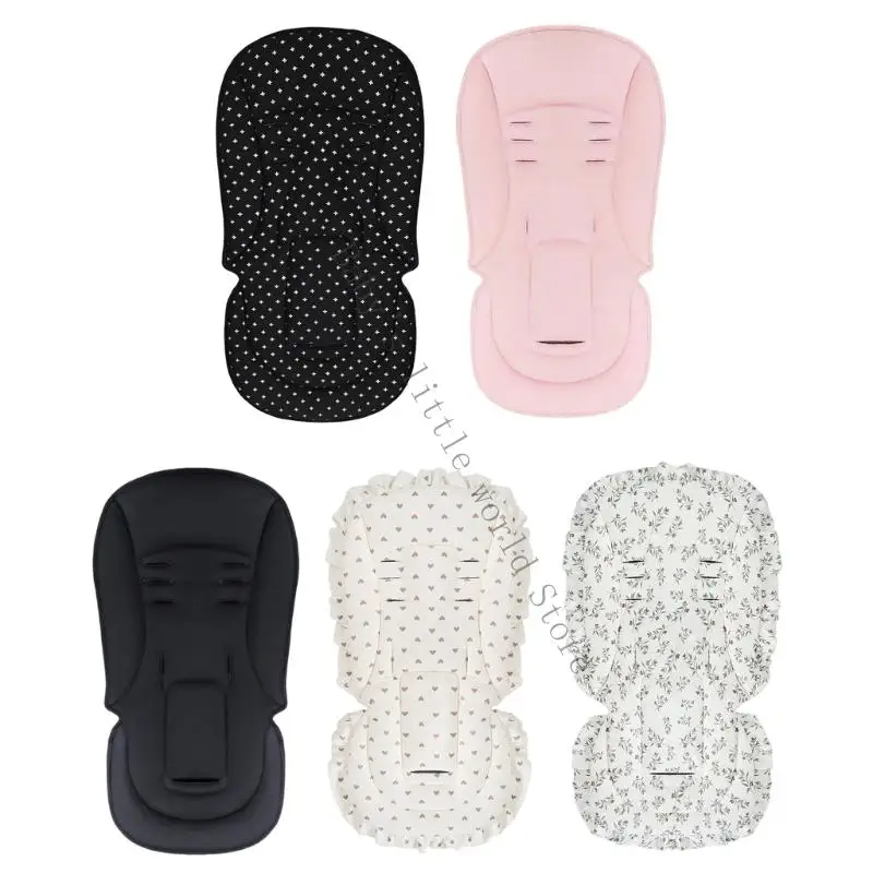 

Breathable Strollers Pad Comfortable Fabric Fit Most Baby Carriages Easy Cleaning 3 Positioning Safety Hole B2EB