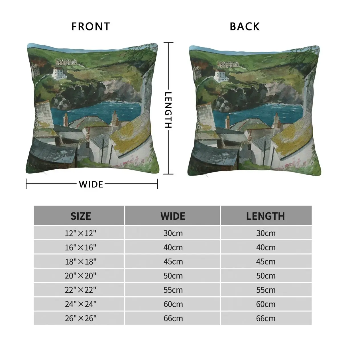 Down To The Sea Port Isaac Cornwall Square Pillowcase Polyester Linen Velvet Pattern Zip Decorative Pillow Home Cushion Cover