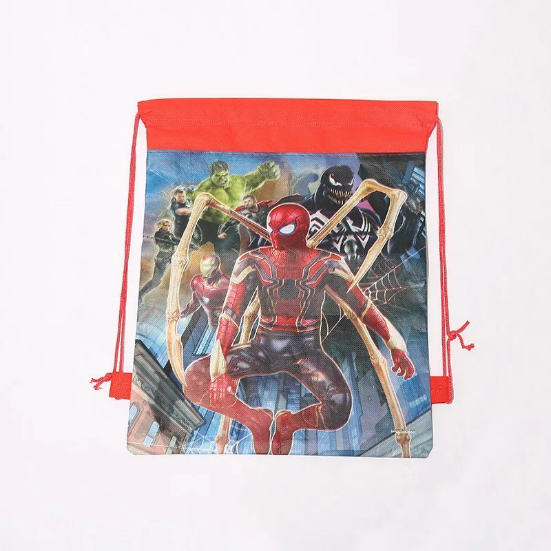 8/16/24/30/40/50PCS Disney Superhero Spiderman Drawstring Bags For Girls Kids With Gift Or Candy Travel Package School Backpack