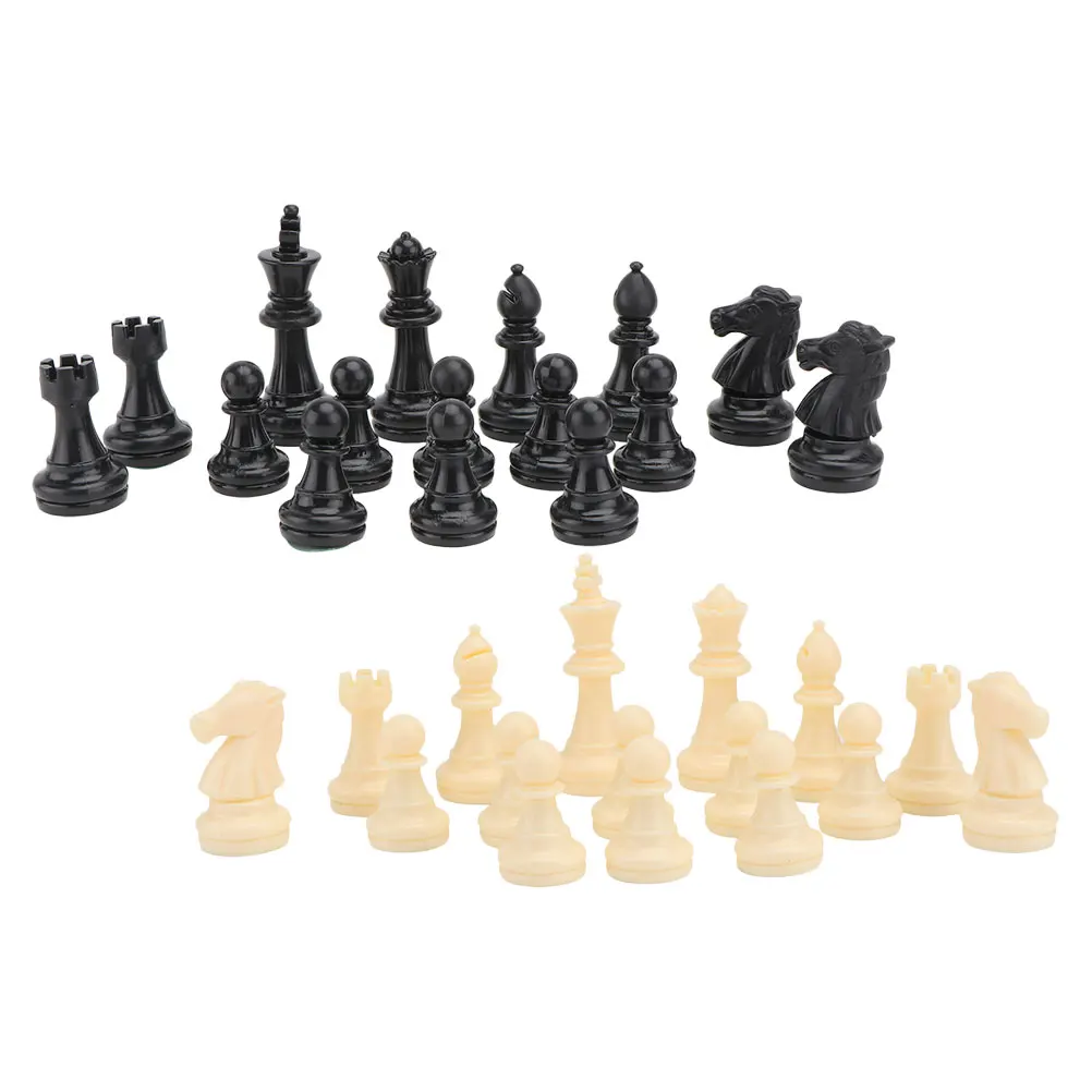

1 set Chess Pieces Unweighted Game Pawns Magnetic Checkers Board Plastic Replacement Kids Adults Travel Use
