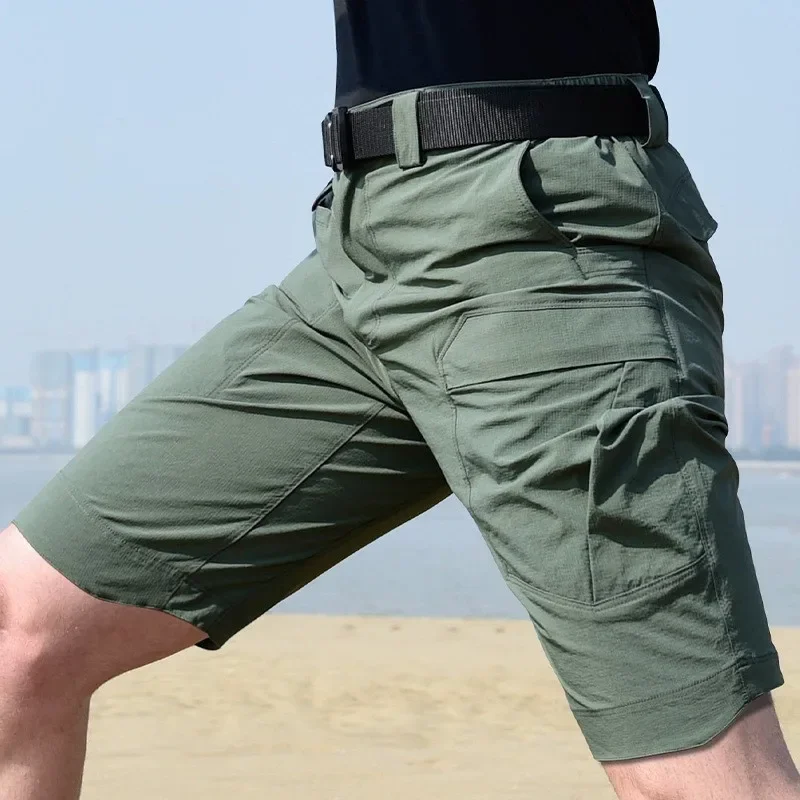 Summer Outdoor Sport Fast Dry Tactical Shorts Men Hiking Fishing Riding Army Training Stretch Ultra-thin Breathable Half Trouser