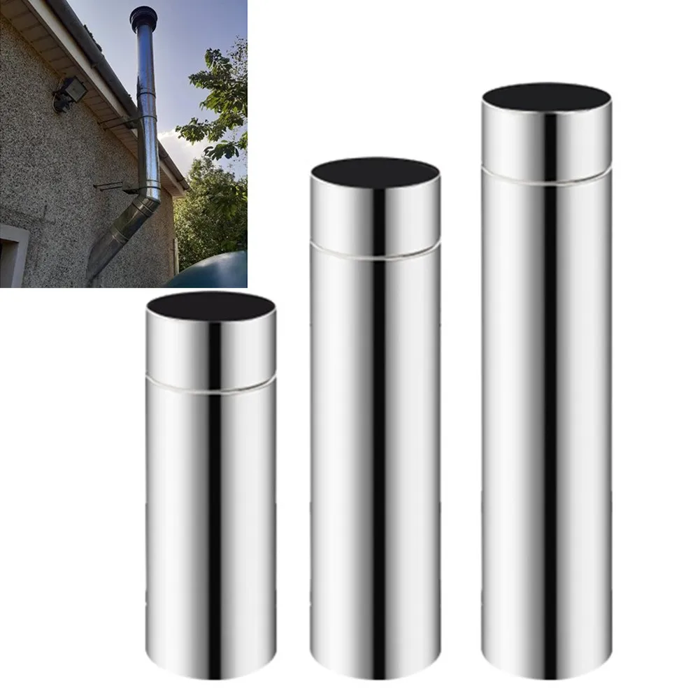 

20/30/40mm Stainless Steel Stove Pipe Chimney Flue Liner Length Straight Chimney Liner Pipe Heater Thicken Exhaust Pipe